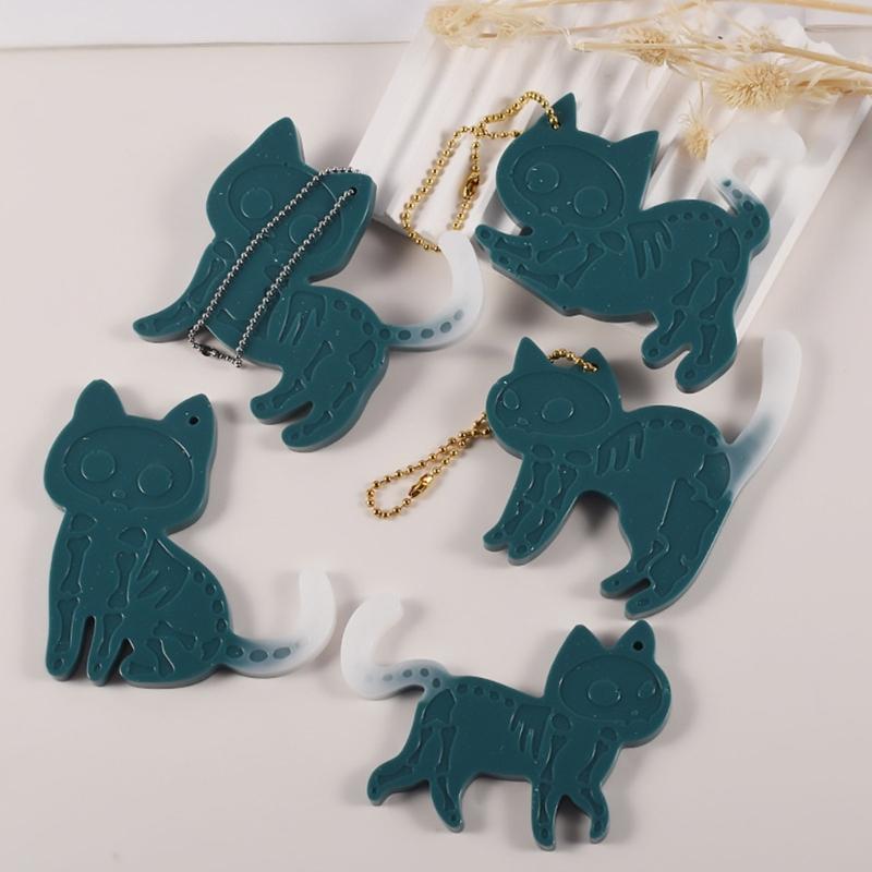 Cats Keychain Earrings Silicone Resin Mold Unique Halloween  Shape Epoxy Casting Mold Jewelry Making Craft Display