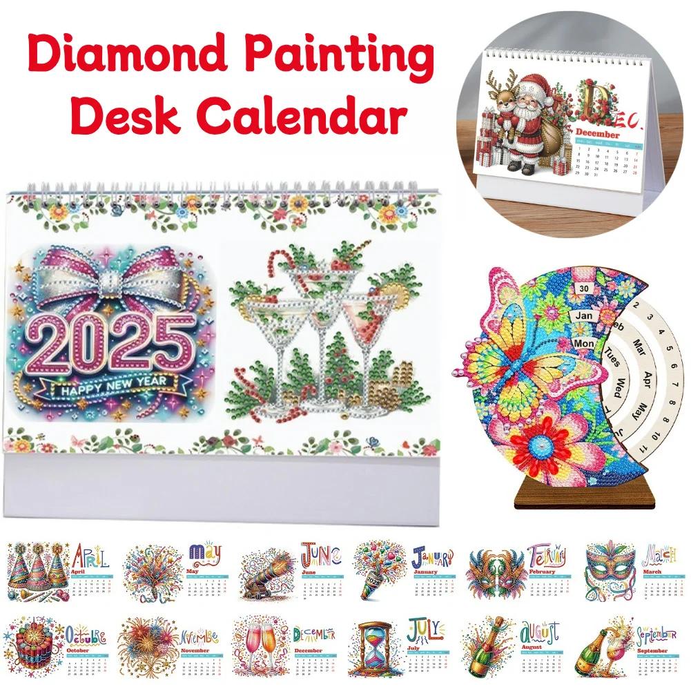 2025 Special Shape Cup Desktop Diamond Standing Calendar for Bedroom Living Room