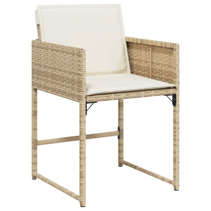 VidaXL Garden Chairs with Cushions Set of 4 Beige Wicker 4007479