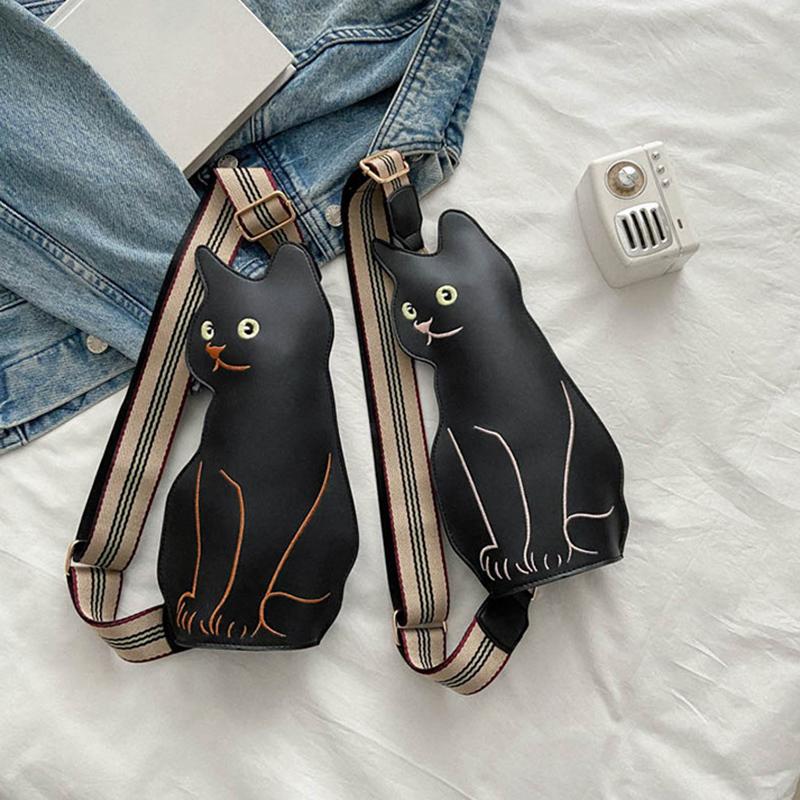 Large-capacity  Casual Cartoon Cat Cute Chest Bag Fashion Waterproof  Women's Crossbody Bag