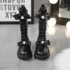 Girls Leather Boots Medium and High Boots Autumn and Winter New Children's Boots Knight Boots Fashion Baby Leather Boots