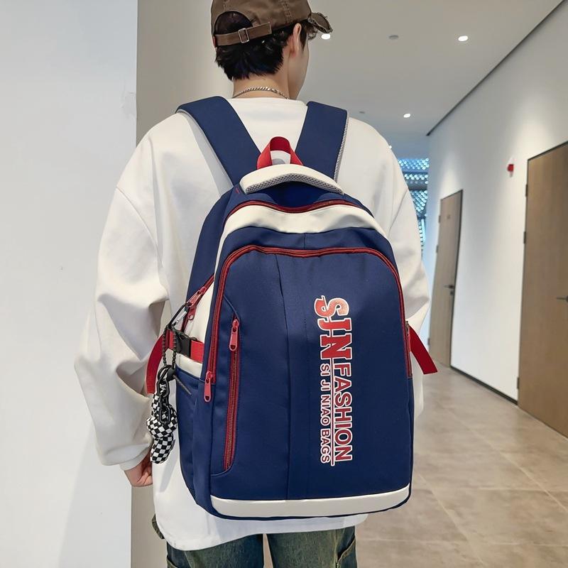

Junior high school student schoolbag female Korean version 2025 new men s and women s backpack large capacity versatile simple lightweight backpack Single Pack синий
