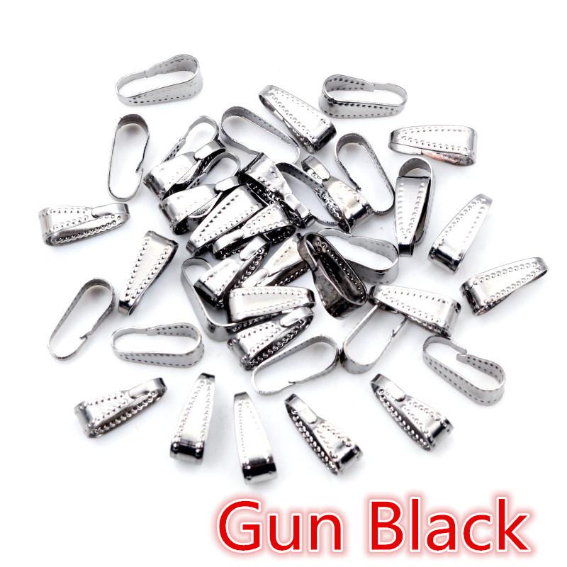 100pcs 11*4mm Bronze Gold Silver Plated Pendant Necklace Buckle Clasp Connectors For DIY Jewelry Making Findings Accessories 
