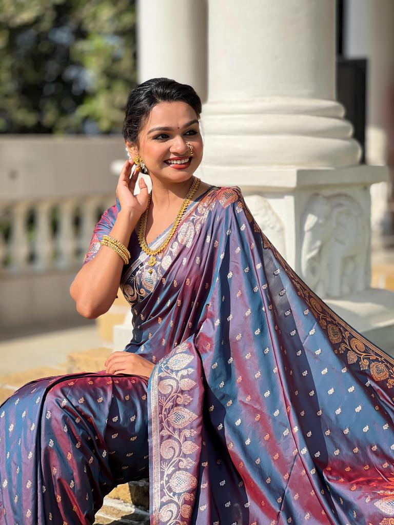 Banarasi Silk Saree for Women | Rich Zari Woven Traditional Designer Saree | Wedding, Party & Festive Wear | Unstitched Blouse
