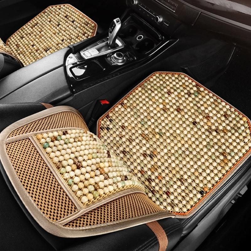 Wood Beads Ventilated Seat Cover Pad Massage Lumbar Relieve Fatigue Enhances Comfort Suitable For Various Vehicle Models
