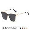 Fashion Square Metal Sunglasses With Uv400 Protection For Outdoor Activities And Street Style