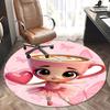 Coffee Cup Character,Pink Heart Ballerina Chair Mat Round Rug Office Carpet, Non Slip, Suitable for Living Rooms, Bedrooms Decor.1205282a