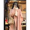 Oatmeal White Woolen Coat for Women Autumn Winter Mid-Length Over-the-Knee Slim-Fit Korean-Style High-End Woolen Outer Wear