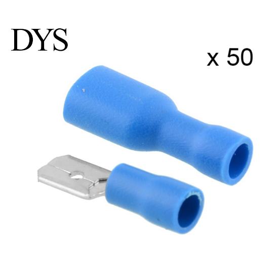 Wiring Quick Connector 50Pairs Insulated Spade Electrical Crimp Cable Terminals Set Wire Terminal Kit