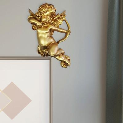 Angel Wall Sculpture Statue Collection Retro Design Resin Figurine Hanging Ornament for Bar