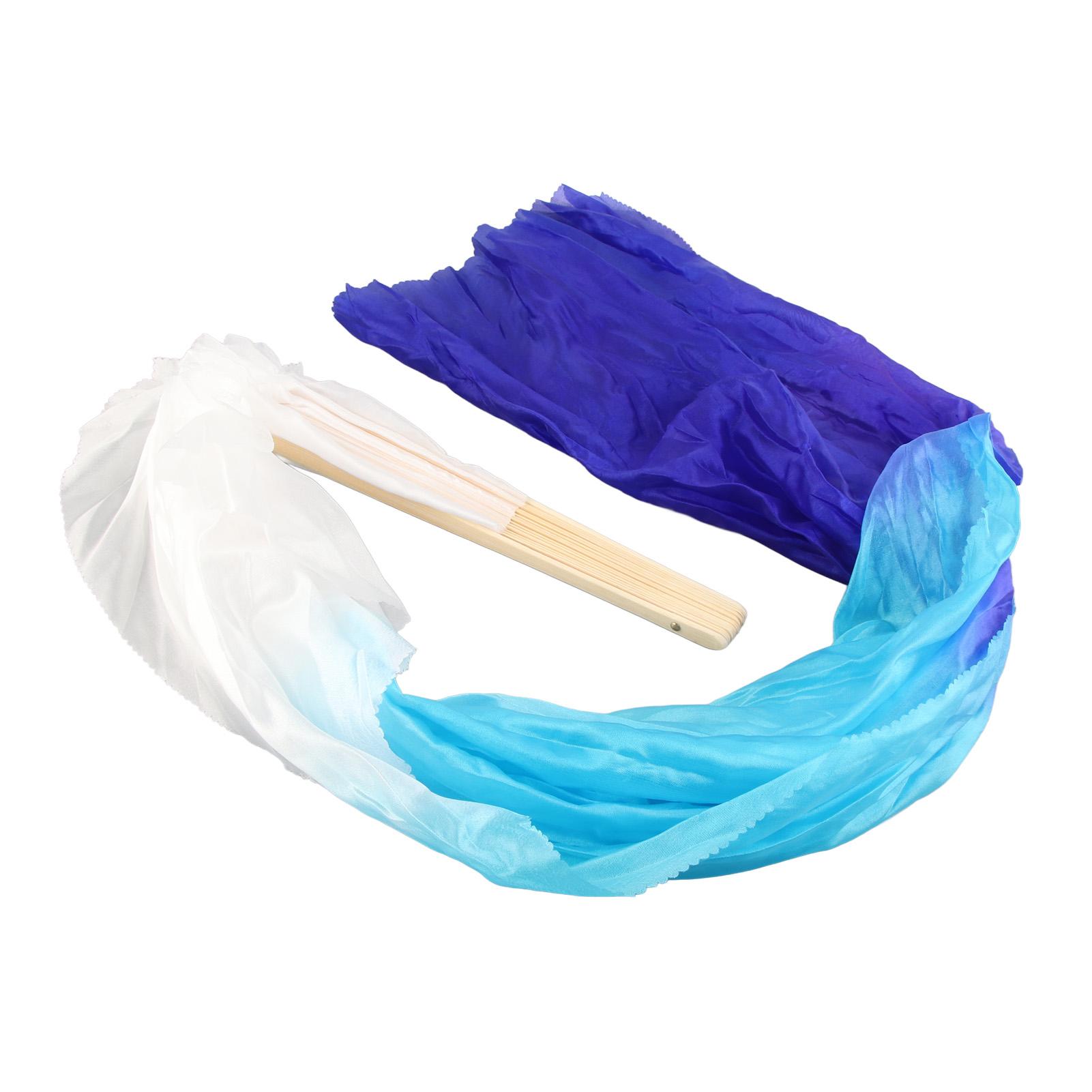 

1 пара длинных танцевальных вееров, мягкие, красивые, классические танцевальные веера для обучения танцу живота синий