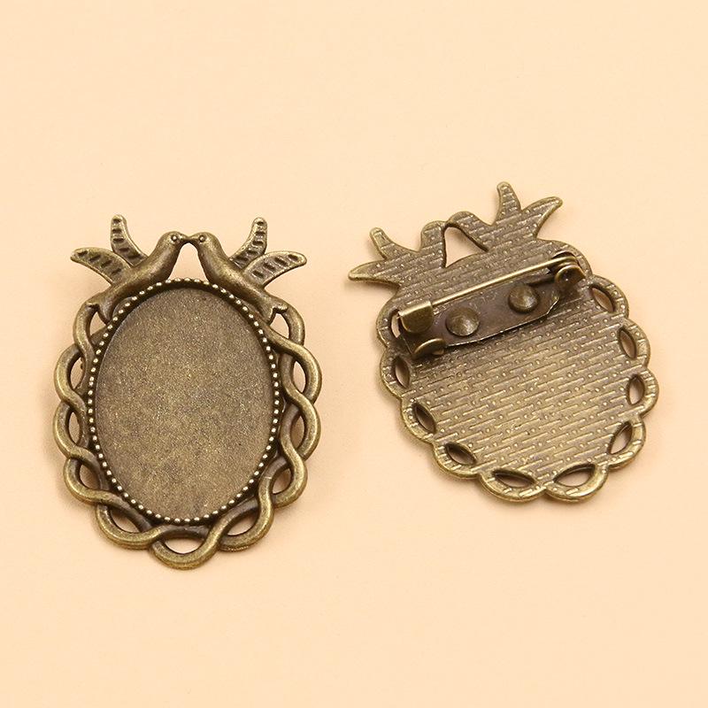 7 Styles 18x25mm Gem Brooch & Pendant Base Holder for DIY Accessories