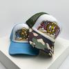 New Unisex Embroidered Badge Letters Baseball Hats Color Block Sunshade Mesh Breathable Trucker Caps Versatile Fashion Personal