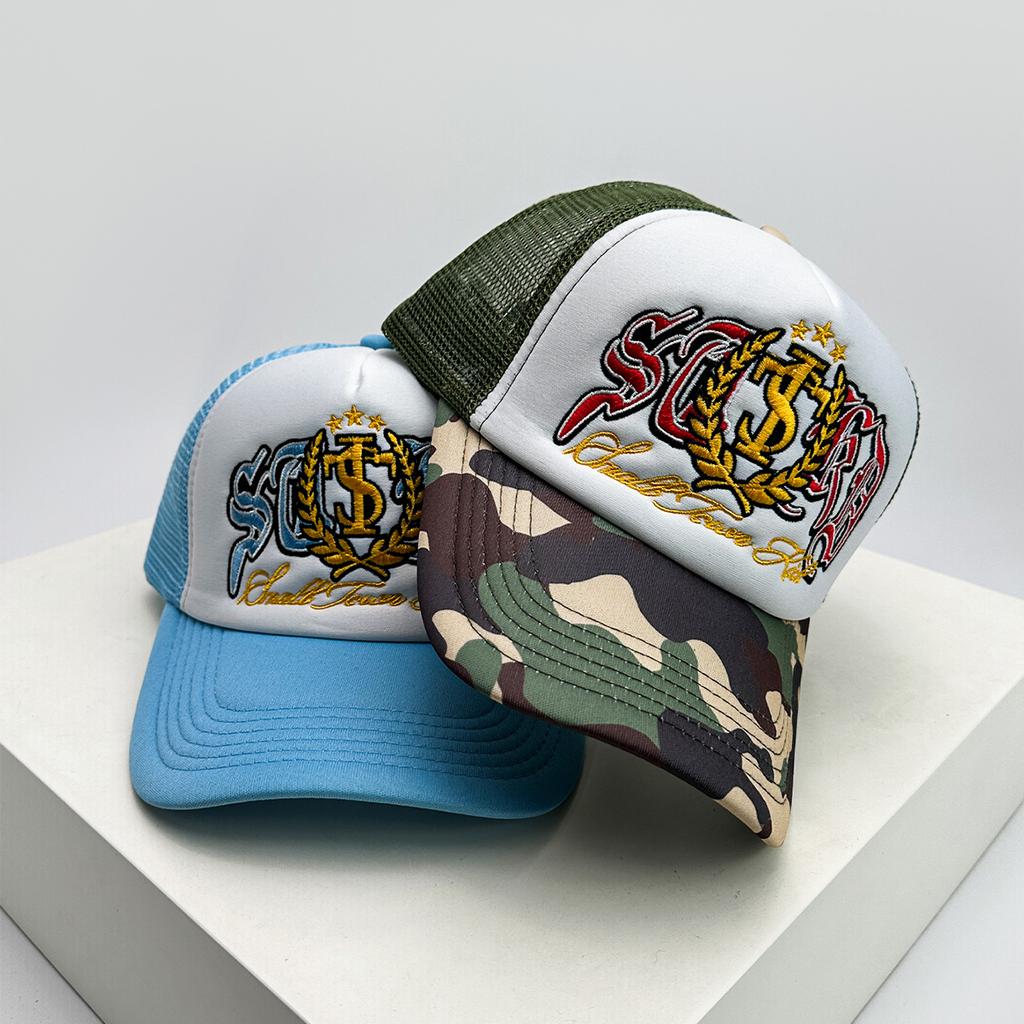 New Unisex Embroidered Badge Letters Baseball Hats Color Block Sunshade Mesh Breathable Trucker Caps Versatile Fashion Personal