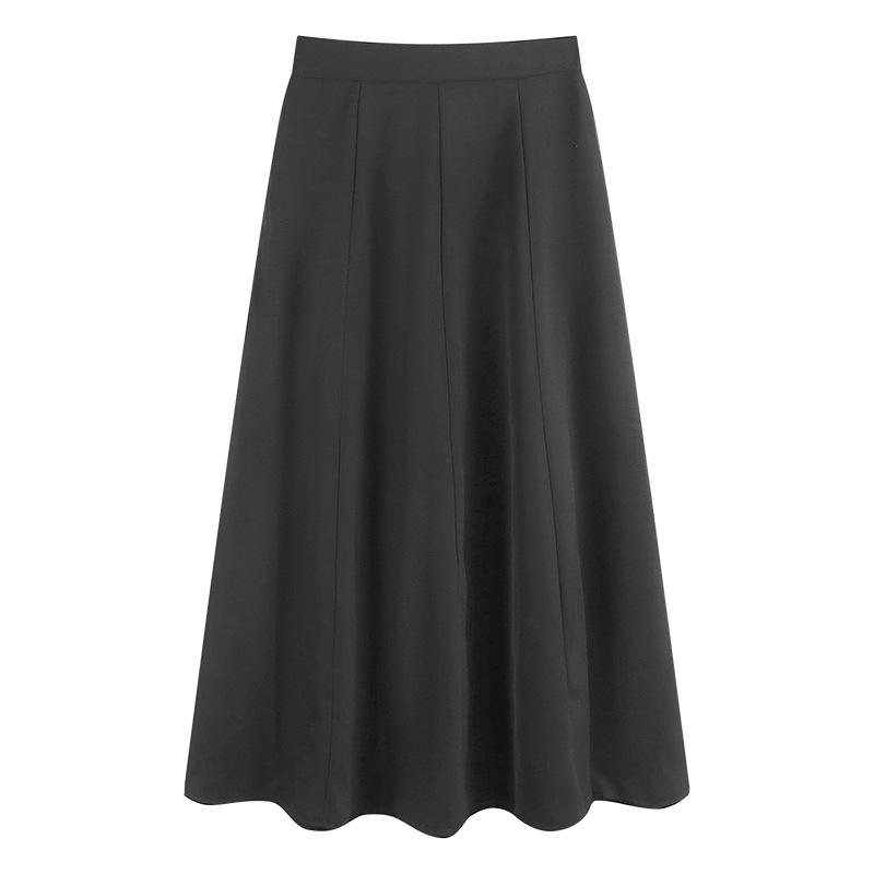

2025 Women s Petite High-Waisted A-Line Umbrella Skirt - Slimming, Mid-Length, Hip-Hugging, Casual Drape Design Extra Small чёрный