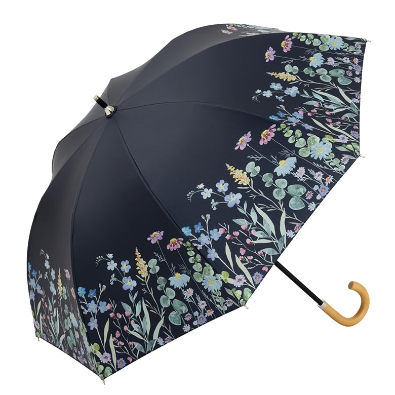 Cool Plus UV Heat and Light Blocking Compact Long Umbrella for Sun and 50cm X 8 Light UV Grade 1 Light Short Women, Rain, Ribs, 100% Blocking, 99.9%+