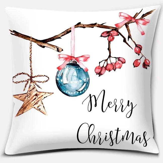 Christmas Series Printed Pattern Cushion Cover Home Living Room Sofa Office Decorative Pillow