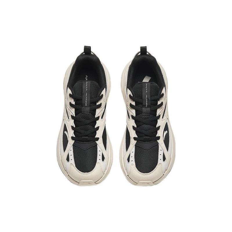Anta AT956 Cushioning Anti-Slip And Wear-Resistant Low-Top Retro Running Shoes Women's Beige Black Sneakers 922345599-2