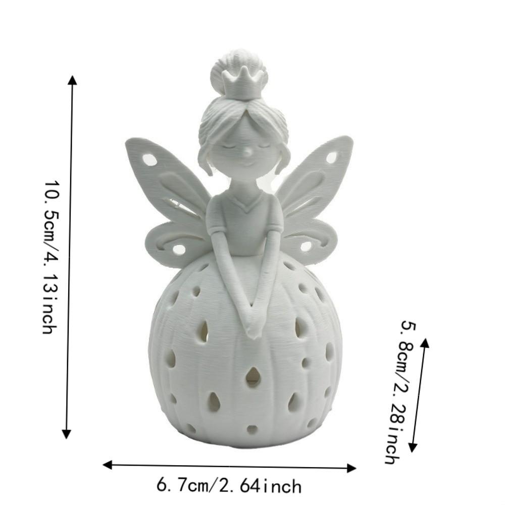 Hollow-out Fairy Girl Figurine Ornaments Desktop Ornaments Cute Fairy Candlestick Desk