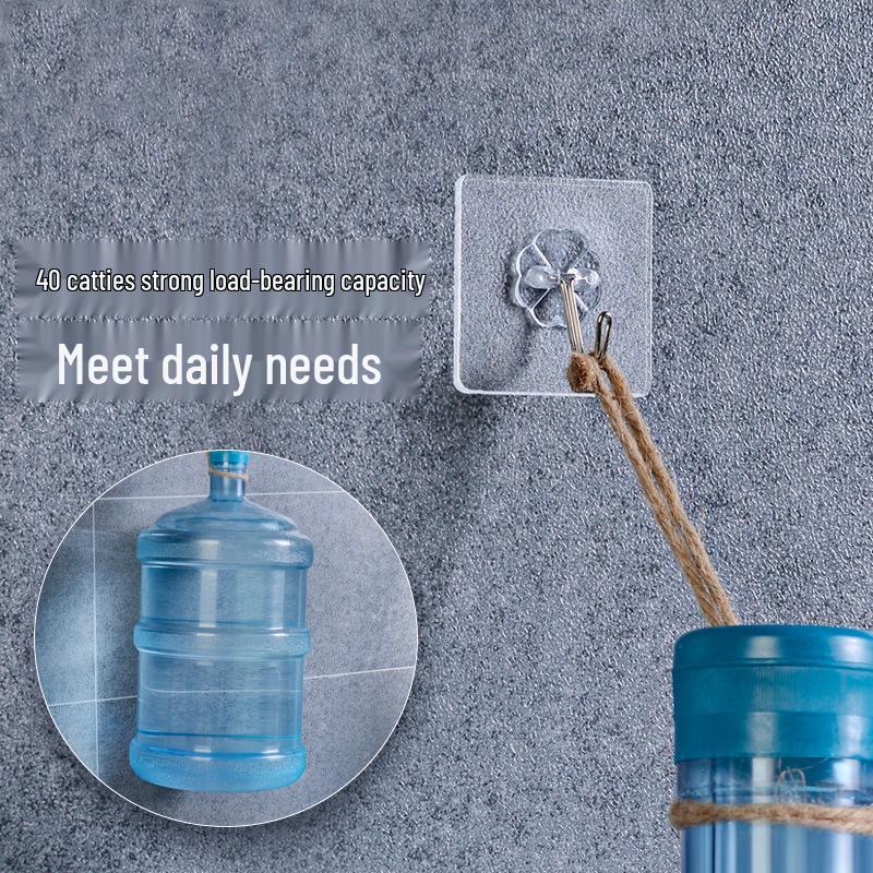 Transparent Strong Adhesive Hooks - No-Punch, No-Trace, Load-Bearing Hooks for Kitchen and Bathroom