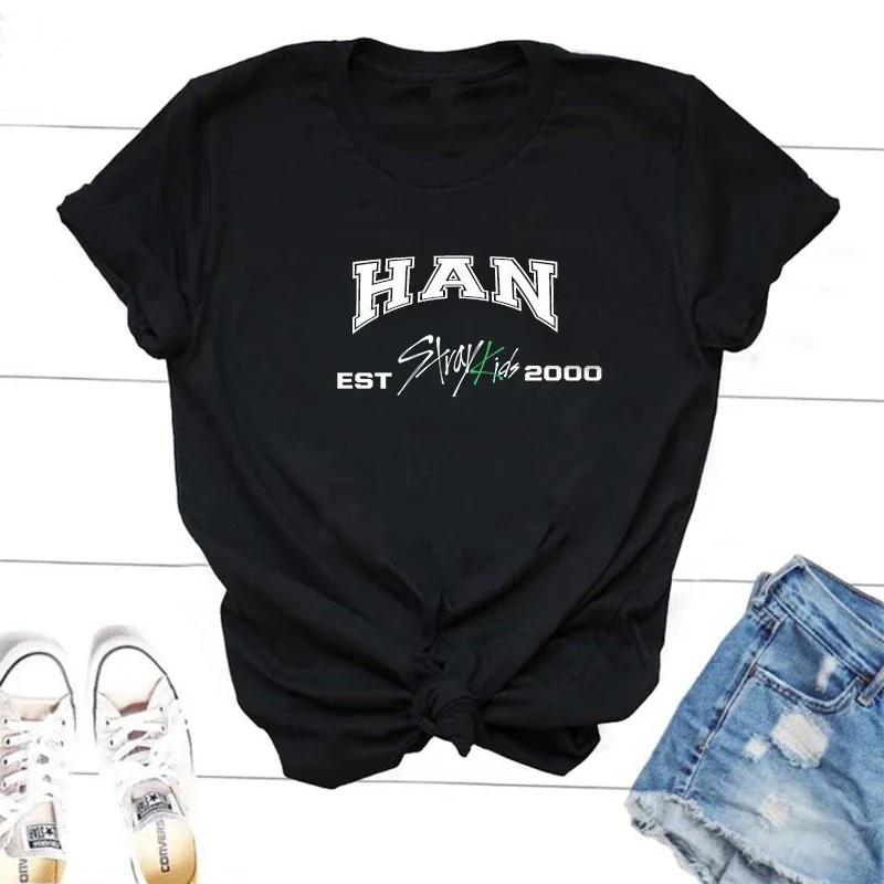 

Футболки с участниками Stray Kids ZX TEE Футболка в корейском уличном стиле Футболка с графикой K-pop концерта SKZ Бан Чан Чанбин Ли Но Группа Музыкальная футболка S