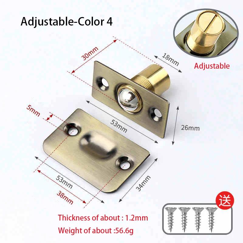 1Pcs Adjustable Door Top Bead Furniture Door Latch Spring Invisible Wooden Cabinet Door Beads Lock Closet Ball Catch Latch