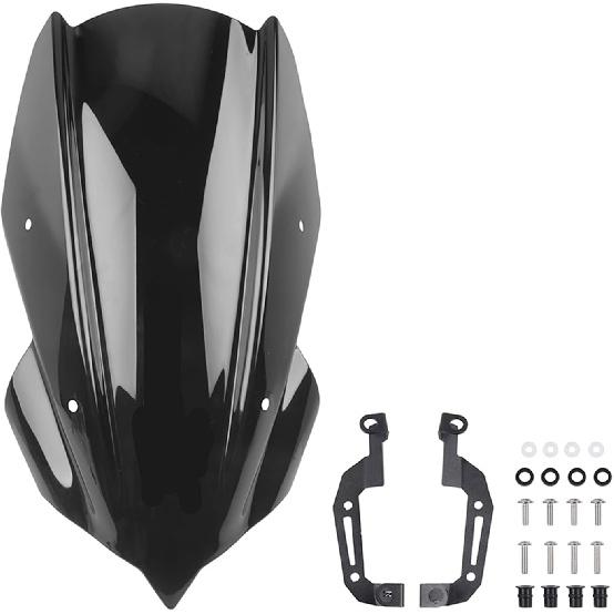 Motorcycle Windshield Deflector with Mounting Bracket for Z400 Z250 Z 400 250 2019 2020 2021 2022 2023 2024 Windscreen Visor Wind Screen Protector