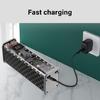 LED Illuminateds 45WPD Fast Charge Battery Case 8x18650 Holder Transparents ABS No Soldering
