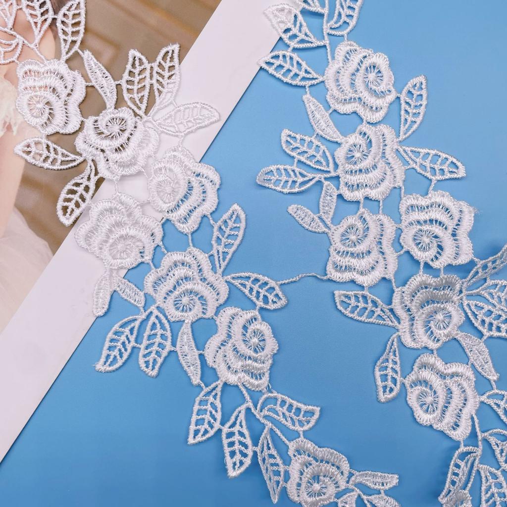 White Water-Soluble Flower Cloth Sticker Fashion Flower Accessories Wedding Dress Children'S Clothing Toys Accessories Accessories Lace Decal