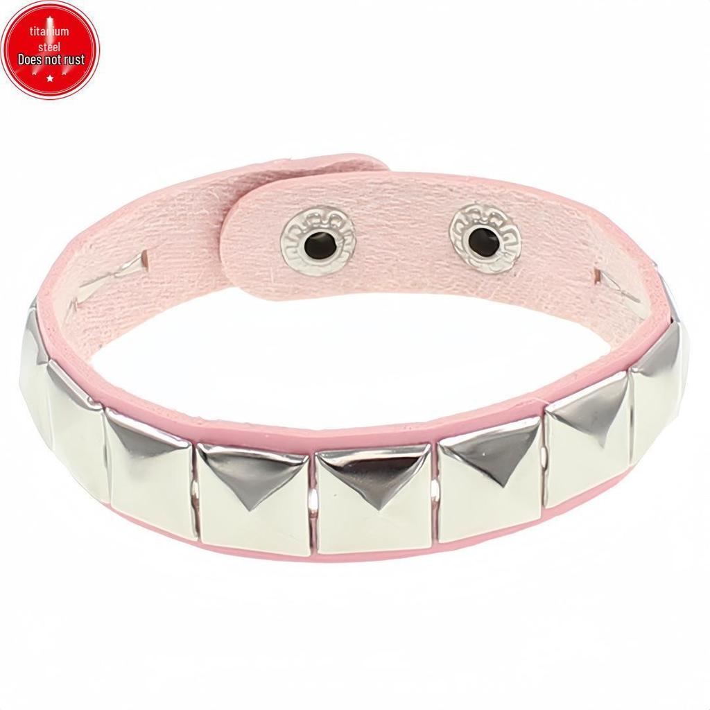 European & American Punk Street Style Rivet Leather Couple Bracelet for Nightclubs