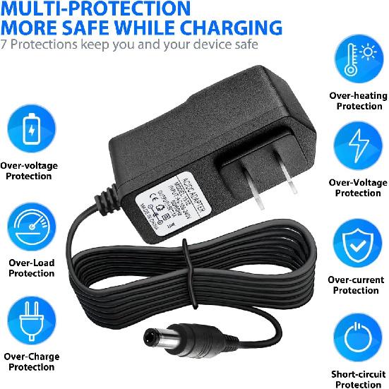 DC 15V 1A Adapter Charger Charging Cable Cord For Peak 450A 500A 600A 800A 1000A Auto Battery Booster Jump Starter, Compatible Beatit,Tacklife,Gooloo