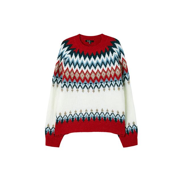 LAP Coloring Nordic Oversized Knit Aq4Khb24