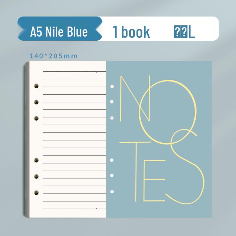 A6 Refillable Notebook: 6-Hole Lined A5 Pages
