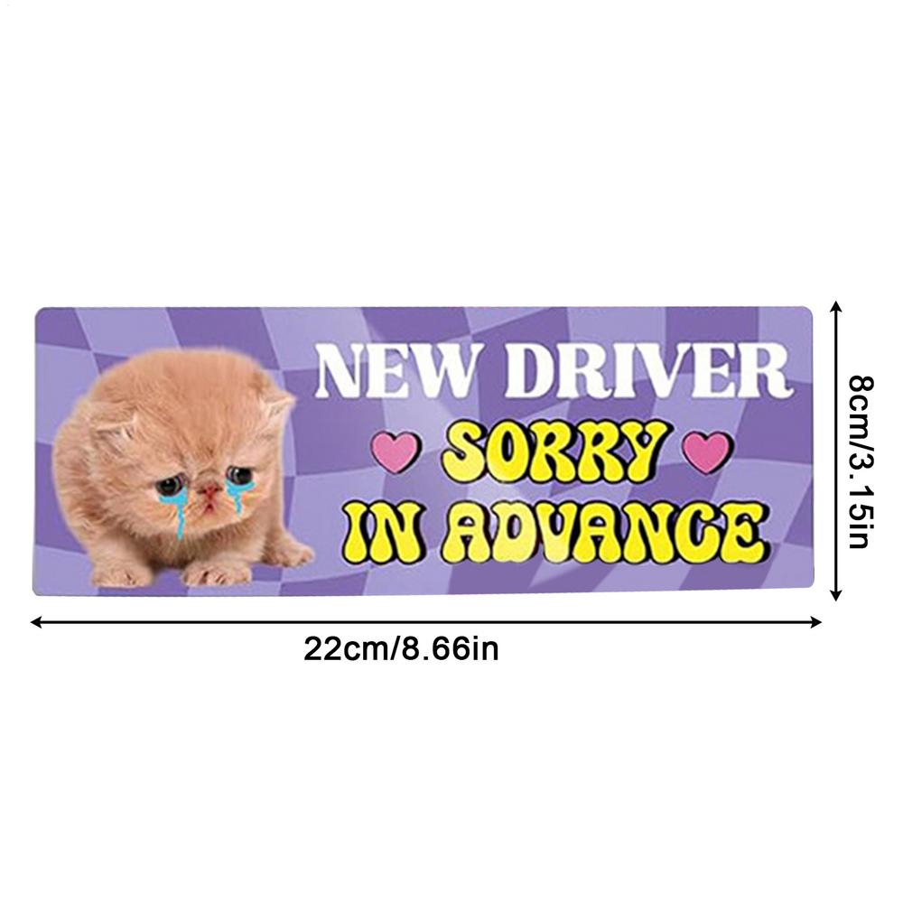 Cute Hamster Cat New Driver Sticker Reusable Magnetic Decal Funny Helpful Animal Design For Driving Practice Safety Training