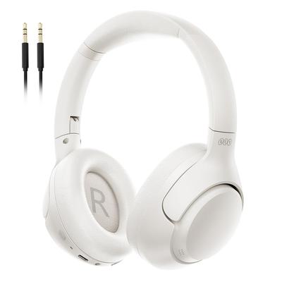 Qcy H3 Wireless Noise Bluetooth Audio Support Noise Reduction Up To Dual Wired and Up To 60 Hours of Music Ambient Sound Comfortable App White