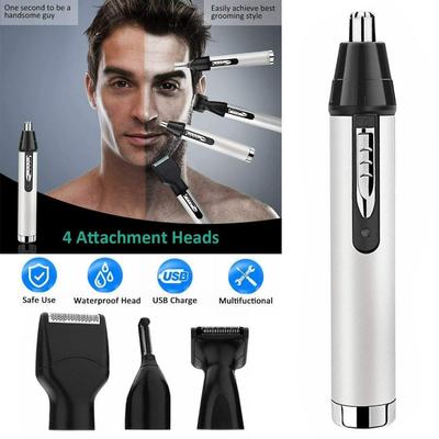 New 4 In 1 Nose Ear Hair Trimmer Beard & Eyebrow Clipper for Men Rechargeable