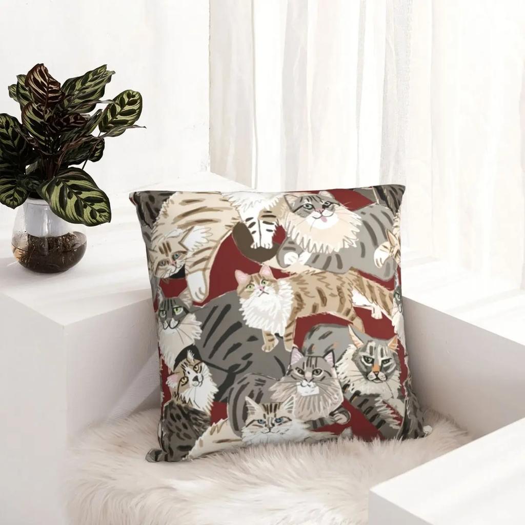 Cat Paradise Cute Kitty Pets Pillowcase Printing Polyester Cushion Cover Decorations Pillow Case Cover Bedroom Zippered ''