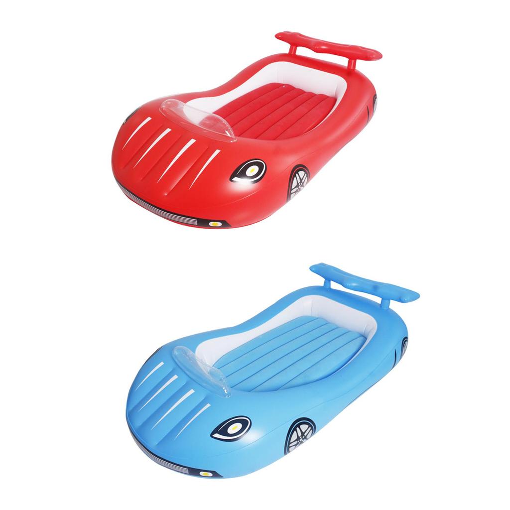 Car Shaped Kids Inflatable Bed, Comfortable Toddler Air Mattress, Vacation Home Sleeping Pad