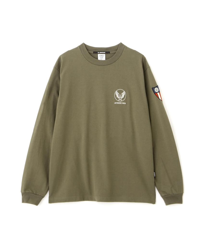 AVIREX EMB FLYING TIGER L/S T-SHIRT olive