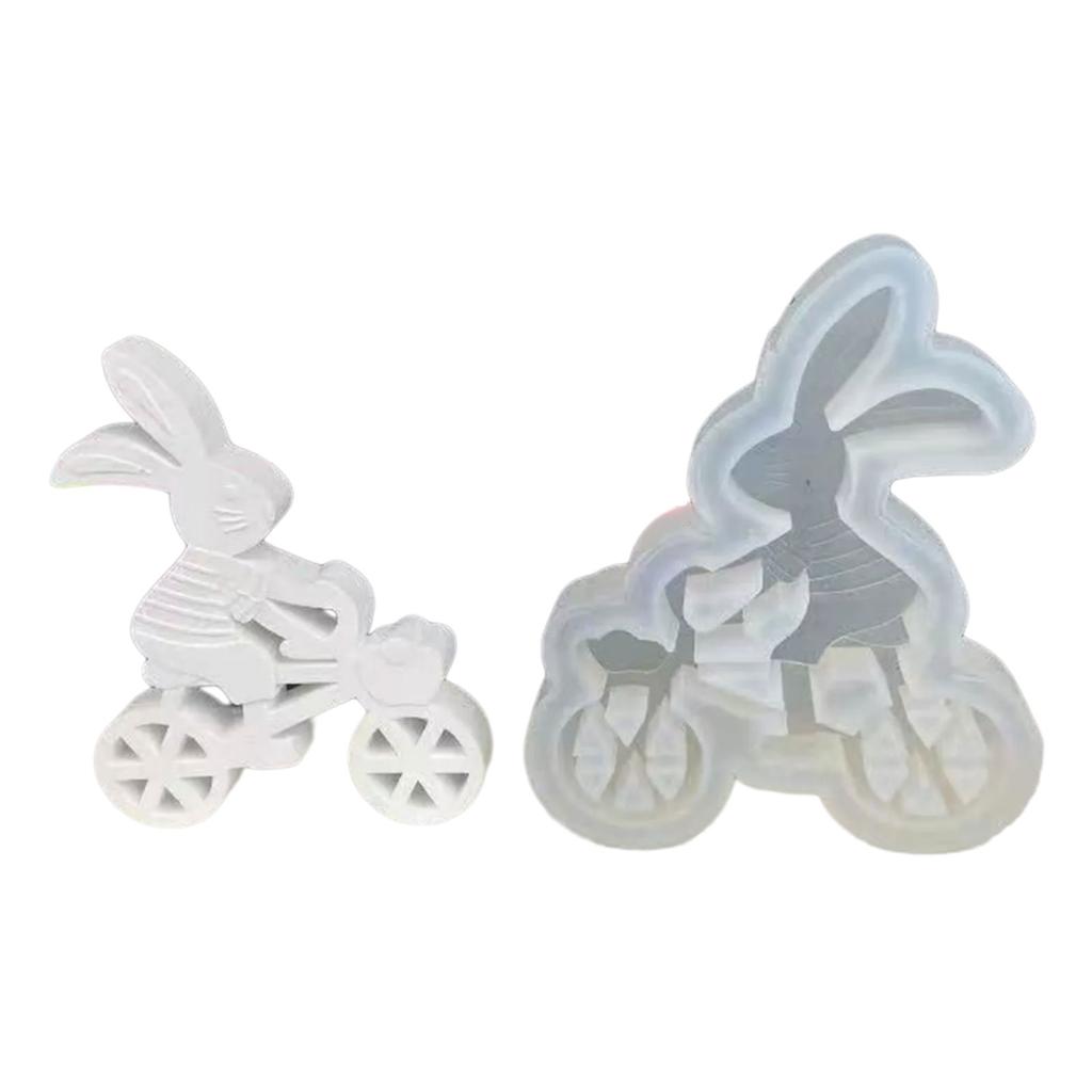 Cycling Rabbit Candle Molds Rabbit Silicone Mould Handmade Resin Molds Baking Molds DIY Casting Molds Home Decorations