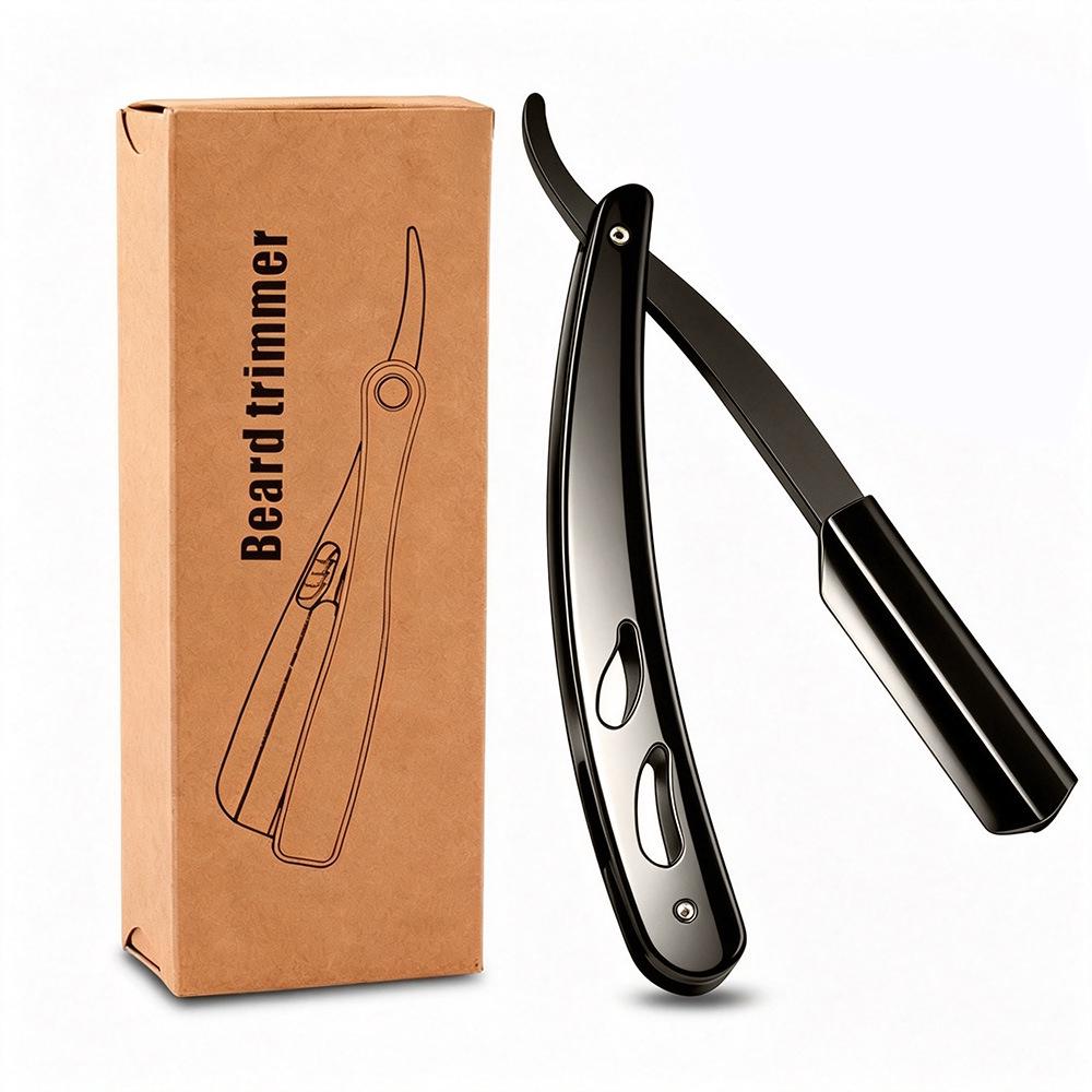 Vintage Stainless Steel Barber Razor for Men's Shaving and Trimming