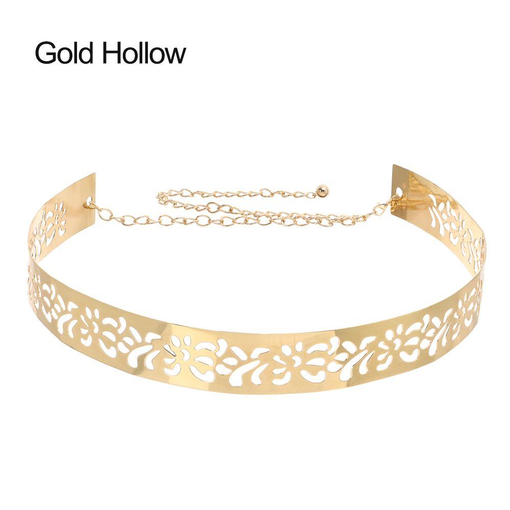 Waist Ornament Sequined Metal Wide Belt Gold Silver Color Mirror Waistband Wide Waist Belt Gold Hollow