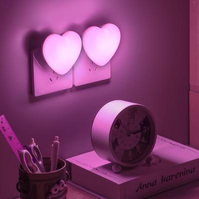Fashion Sensor Control LED Night Light Energy Saving US Plug Night Lamp Nightlight Love Shape LED Sensor Lamp For Children Kids