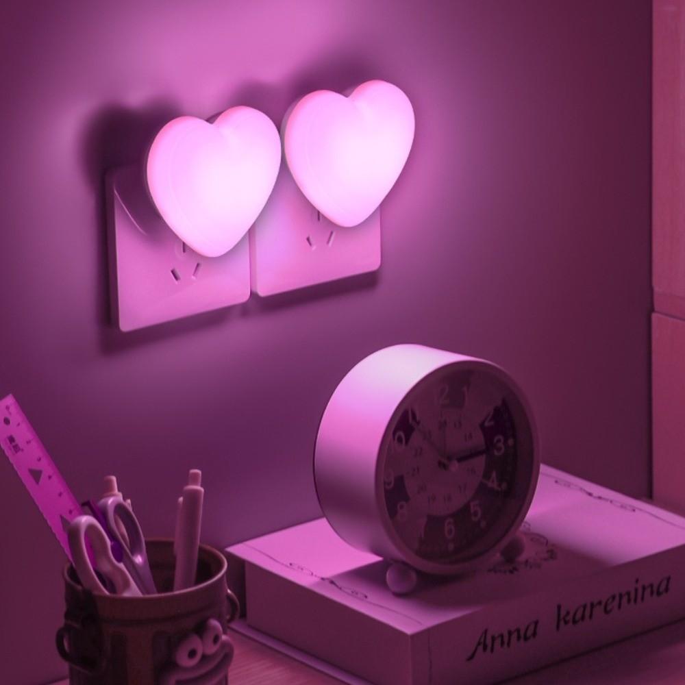 New Sensor Control LED Night Light Love Shape Energy Saving Night Lamp Bedroom Stairs US Plug LED Sensor Lamp For Children Kids