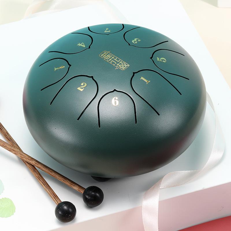 6 Inch 8 Note Tongue Drum Sound Therapy Steel Tongue Drums Healing Professional Percussion Music Instrument Accessories Children's Musical Taiko Drum