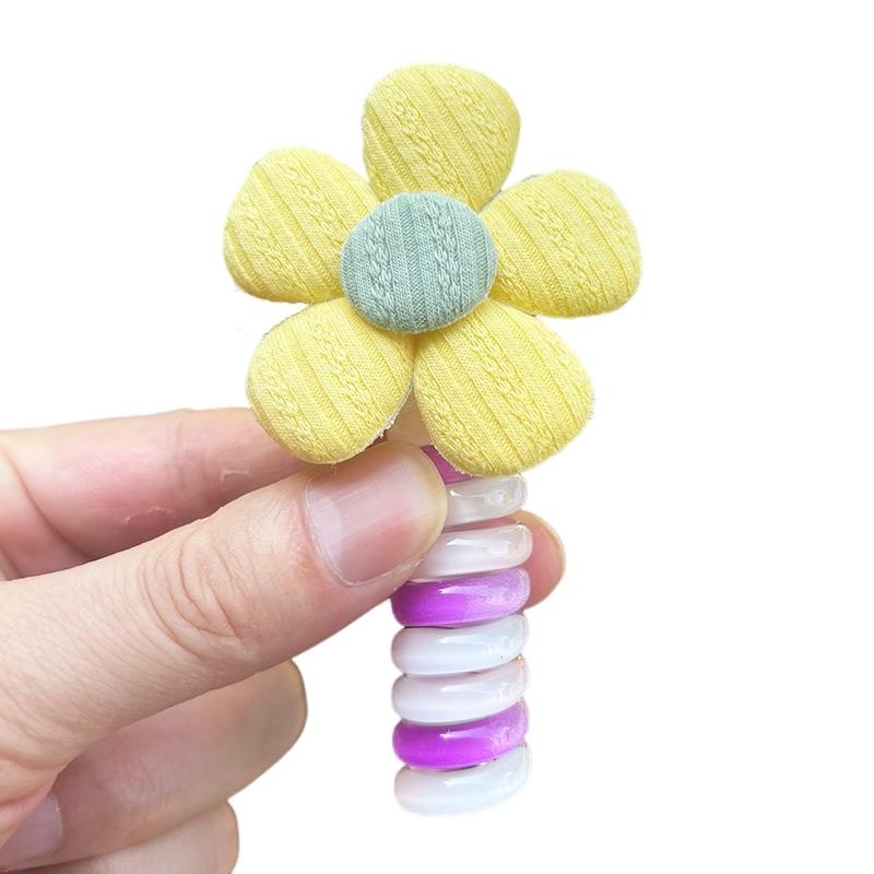 1PC New Lovely Embroidered Butterfly Elastic Spiral Hair Rope Head Rope Ponytail Hair Ring Rubber Band Headdress For Kids