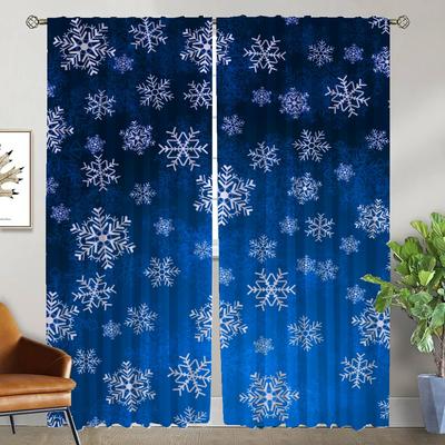 Cartoon Snowflake Curtains Child Room Curtains for Bedroom Partition Window Curtain Halloween Decoration Shades Living Kitchen