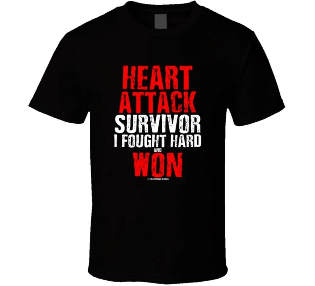 

Heart Attack Survivor I Fought Hard And Won On Dark Color T Shirt M
