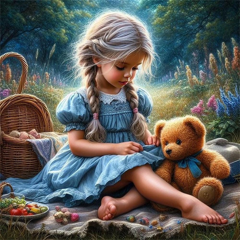 Diamond Art Painting Kits Girl Horse Portrait Cross Stitch Needlework Diamond Embroidery Kits Figure Wall Decor