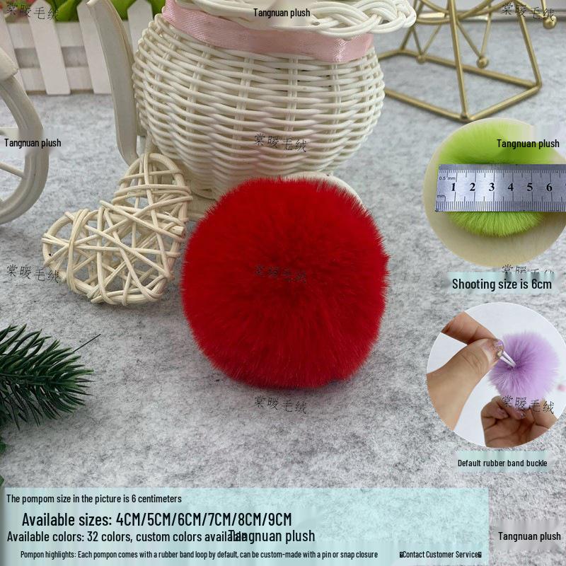 Multi-Color Faux Rabbit Fur Pom Pom for Bags, Clothing, Shoes, and Hats